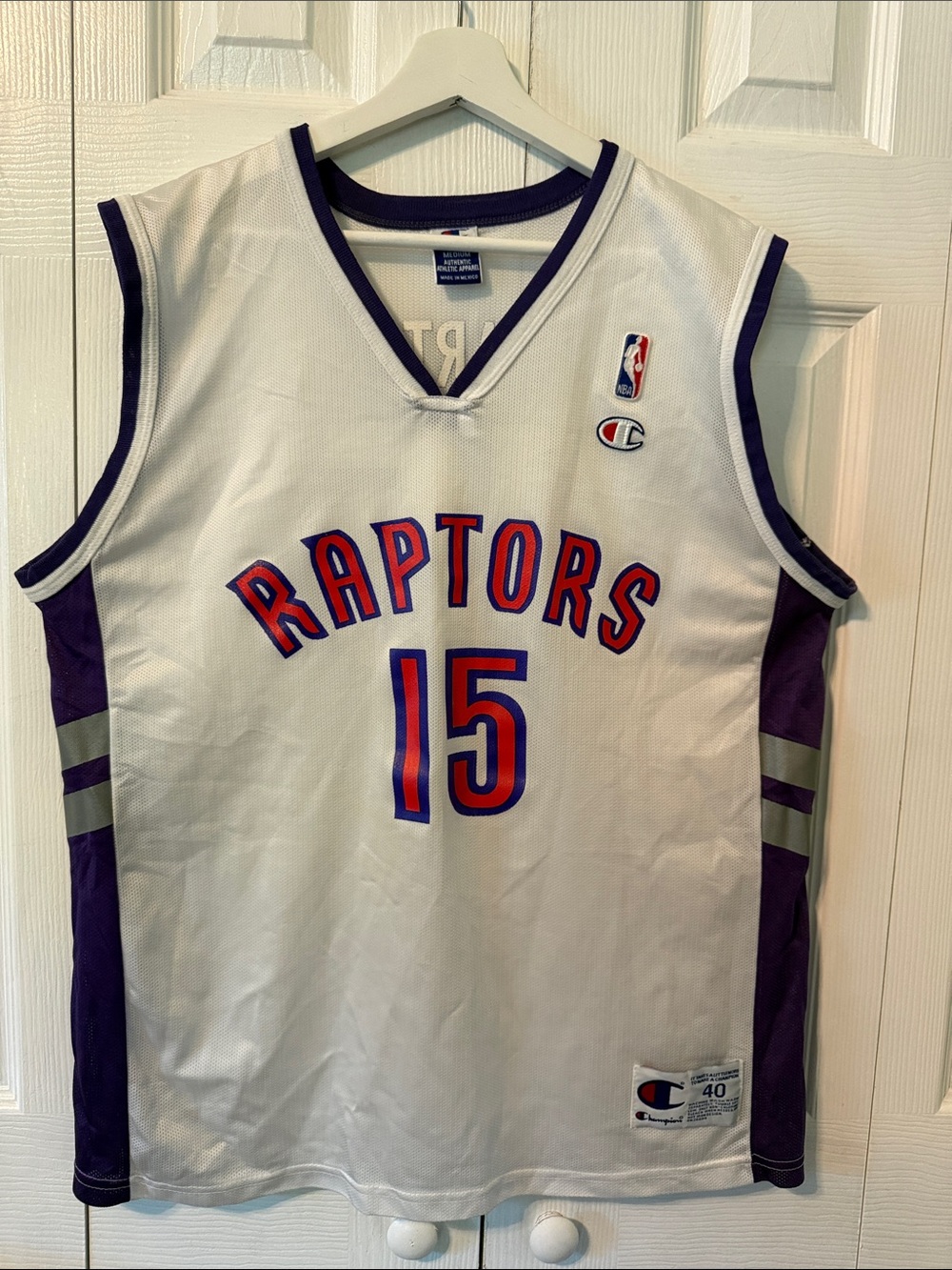 Vintage 90s Vince Carter Toronto Raptors NBA Champion Jersey Purple 40 Sz M